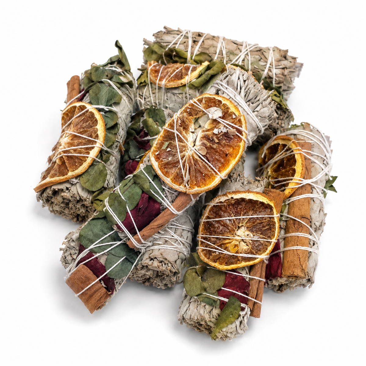 White Sage w. Cinnamon, Orange Slice, & Eucalyptus